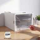 WOPITUES Wooden Desk Organizer with 3 Drawers & a Total of 5 Dividers,White