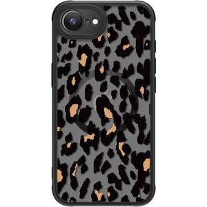 FUNMIKO for iPhone 16e Case Wireless Charging & Military-Grade Protection - Trendy Floral Design for Women Girls, Matte Non-Slip Phone Cover with Shockproof Corners - Leopard Print