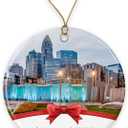 Charlotte Christmas Ornament, Christmas Ornaments Travel Souvenir Collection Gift for Family, Christmas Tree Ornament City Travel, Charlotte Travel Gift Xmas Holiday Printed on Both Sides