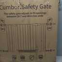 Cumbor 29.7-48" Baby Gate for Stairs, Mom's Choice Awards Winner-Dog Gates for Doorways, Auto Close Safety Pet Gate for Dogs Indoor, Easy Install Pressure Mounted Child Gate with Walk Thru Door, White