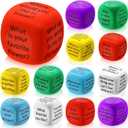 Hanaive 12 Pcs Learning Conversation Cubes Social Emotional Learning Activities Family Dice Game Speech Therapy for Kids Teacher Family Classroom (Foam)