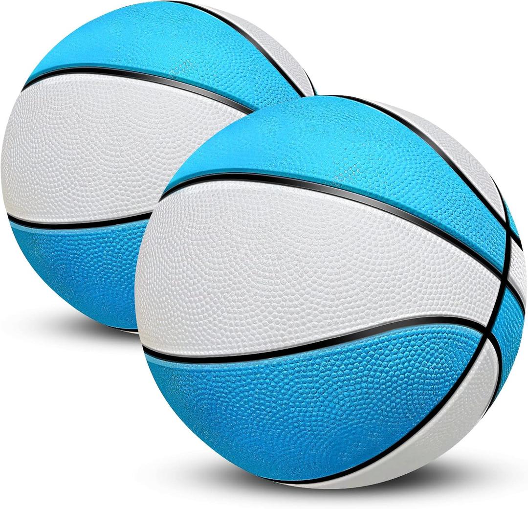 TNELTUEB Mini Basketball Replacement 8.5 Inch Pool Basketballs Ball Hoop Indoor Outdoor Toy, Fits All Standard Swimming Pool Basketball Hoop Pool Game Toy Water Games (2 Pack(8.5 Inch) Blue&White)