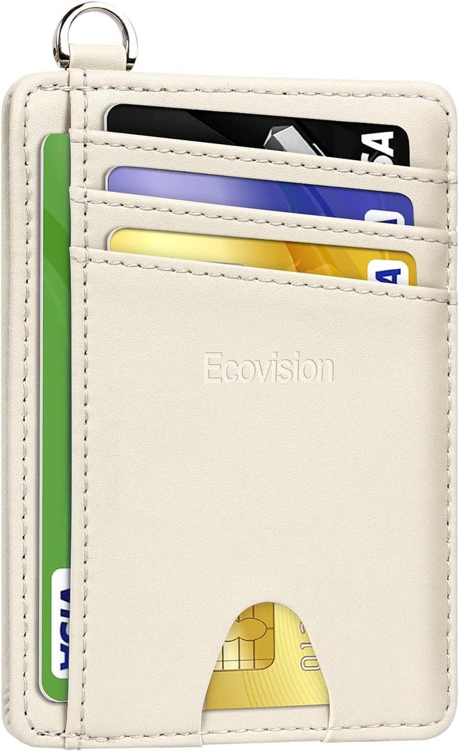 Slim Minimalist Front Pocket Wallet, RFID Blocking Credit Card Holder Wallet with Detachable D-Shackle for Men Women