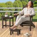 LUE BONA Outdoor Side Table, 2-Tier HDPS Outdoor Nesting End Table with Removable Small Foot Stool for Patio, Deck, Poolside, Low Maintenance & Weather Resistant,Dark Brown