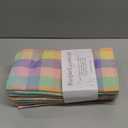 PurpleEssences Buffalo Plaid Cloth Napkins - Mitered Corners - Spring Easter Summer - Gingham Check Dinner Napkin - Set of 12-100% Cotton - 18x18 Inch - Reusable Washable - Multicolor