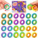 Fidget Toys Sensory Rings for Kids: 24 Pack Goodie Bags Stuffers for Kids - Quiet Stress Toys for Autism Calming - Fun Fidgets for Classroom Prizes Stocking Stuffers