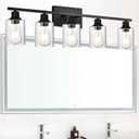 Wall Vanity Light Fixture 3 Light Black Wall Sconce Industrial Vintage with Clear Seeded Glass, Modern Bathroom Lighting Hallway Light Fixture Sconces Wall Lamp for Kitchen Bedroom