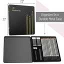Mr. Pen- Drawing Sketching Pencil Set, 19 pcs, Graphite Pencils (10B-6H), Graphite Sticks, Erasers, Metal Sharpener, for Drawing, Sketching, Shading & Art Projects (Black)