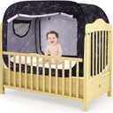 Poray Pop Up Baby Bed Tent Privacy Tent for Toddler Sleeping with 2 Zipper Doors,Breathable Mesh Windows and Portable Carry Bag, Small Double