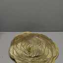 Sieral 12 Set 15 Inch Round Pressed Vinyl Placemats Hollow Out Rose Placemat Set Metallic Slip Resistant Place Mat Coaster Including Place Mats and Coasters for Wedding Dining Kitchen (Gold)