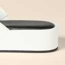 Amazon Essentials Women's Flatform Thong Sandals (8, White Faux Leather)