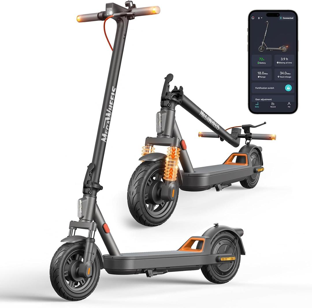 Electric Scooter for Adults, 19 Miles, Electric Scooter with Suspension, 350W Motor, 15MPH Max Speed, 10.2Ah, 10" Vacuum Tires, Dual Braking, Smart APP Control, Folding Commuting Escooter C2