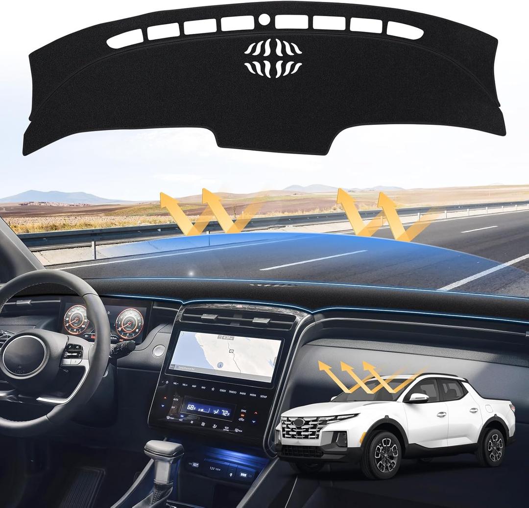 Sunsdrew Dash Cover for 2022-2026 Hyundai Santa Cruz Dashboard Cover Mat for Santa Cruz Accessories Sunshade Nonslip Mesh Protector No Glare