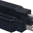 Nema 5-15P to 5-15R,5-15P to 5-20R 2 in 1 AC T Blade Power Adapter,15 Amp Household AC Plug to 20 Amp T Blade Power Adapter,Nema 5-15P to 5-15R/5-20R AC Power Adapter (1Pack)