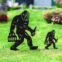 LHEARTMIC Bigfoot Metal Decorative Garden Stakes Big Foot Sasquatch Gifts for Women Men Bigfoot Silhouette Statues Outdside for Garden Decor, Yard Art, Lawn, Backyard, Pathway, Forests, Walkway