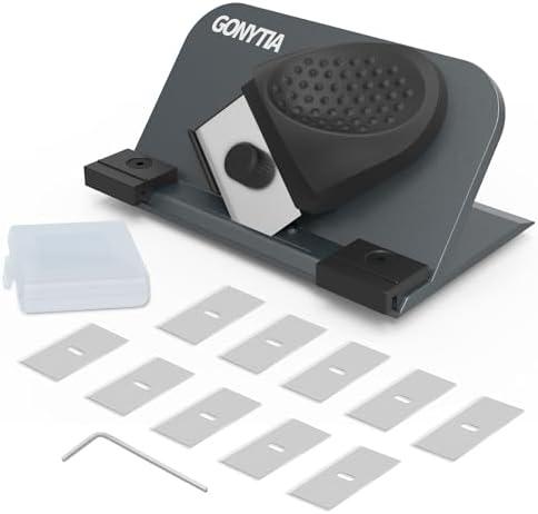 GONYTIA Bevel Mat Cutter with 45° Push-Style Retractable Blade, 10 Replacement Blades Handheld Board Design for Picture Framing and Art Projects