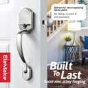 Voltstorm Lower Half Front Entry Handleset with Knob - Front Door Handle 304 Stainless Steel Silver Exterior Door Handle Lock Set