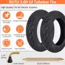 3.00-10 Tubeless Tire for Scooter E-Bike Motorcycle Moped Front Rear 2-Pack