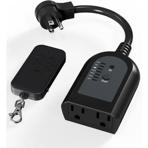 SURNICE Timer Outlet Waterproof, Dusk to Dawn Light Sensor Outdoor Light Timer with 2 Grounded Electrical Sockets for Lights, 260 Feet Range, 15A 1/2HP, FCC and ETL Listed SURNICE Timer Outlet Waterproof, Dusk to Dawn Light Sensor Outdoor Light Timer with 2 Grounded Electrical Sockets for Lights, 260 Feet Range, 15A 1/2HP, FCC and ETL Listed