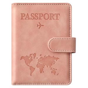 Eoehro Passport Holder for Travel Essentials, Passport Wallet Cover Case for Travel Must Haves Accessories,Passport Book Holders for Women and Men(light pink)