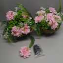 Lush Hanging Flower Basket, Artificial Flowers, Suitable for Home Spring and Summer Decoration(Pink) 2 Pack