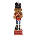 Christmas Decorations Nutcracker Figures, 11 inch Wooden Nutcracker Premium Plush Bear Drummer Ornaments, Festive Collectible Christmas Nutcracker Figures Party Tabletop Thanksgiving Decor(Bear Drummer)