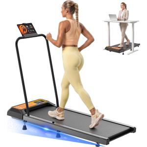 RJOP Walking Treadmill Pad with Incline - Portable Under Desk Treadmill, Walking Pad with Handlebar, 2.5HP Low Noise, 2-in-1 Treadmill for Home Office