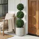 Nearly Natural 36in Artificial Triple Ball Boxwood Topiary Tree - Indoor Outdoor Realistic Faux Greenery for Home Patio Office Decor, Low Maintenance