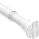 Spring Tension Curtain Rod 32-76 inch, Adjustable Expandable Tension Curtain Rod No Drilling, Tension rods for Window Doorway Kitchen Curtain, White