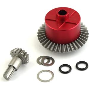 Differ Set 37T 1.35M ARA310956 w/ #45 Steel Input Gear 13T ARA311031 for Arrma Granite Typhon Big Rock Senton Vorteks Vendtta 3S Outcast Kraton 4S Upgrade Parts (Red)