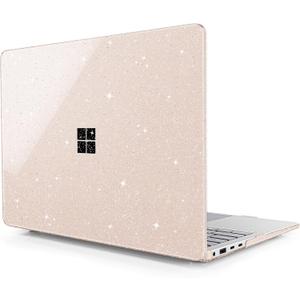 Case for Microsoft Surface Laptop 13.8 inch (Model 2036), 2024 Windows 11 Copilot+ PC, 7th Edition Touchscreen Display, Plastic Hard Shell Case with Keyboard Cover, Star Sparkle Sakura Pink