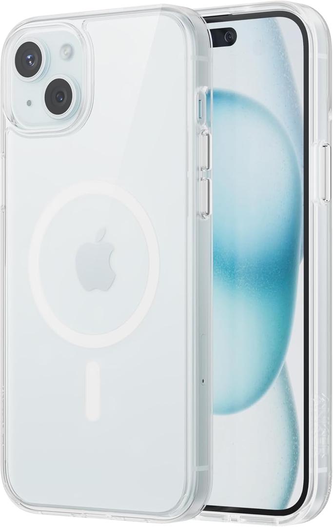Anker for iPhone 15 Plus Case, Compatible with MagSafe, Military-Grade Protection, Yellowing Resistant, Scratch-Resistant Back, Magnetic Phone Case for iPhone 15 Plus Classic Series, Clear, A90H2
