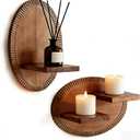 Candle Wall Sconces Set of 2 Rustic Candle Holders Wooden Vintage Wall Sconces Farmhouse Wall Decor for Fireplace, Living Room, Bedroom