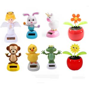 Solar Powered Dancing Animal Window Sun Catcher Swinging Animated Bobble Dancer Toy Car Decor Solar Window Toys,8 Pack
