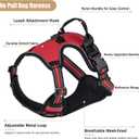 No Pull Dog Harness, Adjustable Reflective Front Clip Pet Vest with Easy Control Handle for Medium Large Dogs (Red,M)