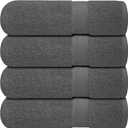 Infinitee Xclusives Premium White Bath Towels for Bathroom Set of 4 (27x54 Inches), 100% Soft Ring-Spun Cotton Bathroom Towels (Shadow Grey, Bath Towels)