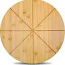 18" Pizza Cutting Board Extra Large Round Cutting Boards Double Sided 2XL 18inch Tray Pizza Oven Accessories Prep Board Paddle Wooden with Cutting Grooves Circular Circle Bamboo Serving Platter