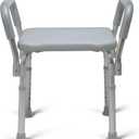 Medline Backless Shower Chair with Arms - 350 lb. capacity, Bench, Stool, Seat for Elderly, Seniors Independent Adult and Disabled Adults