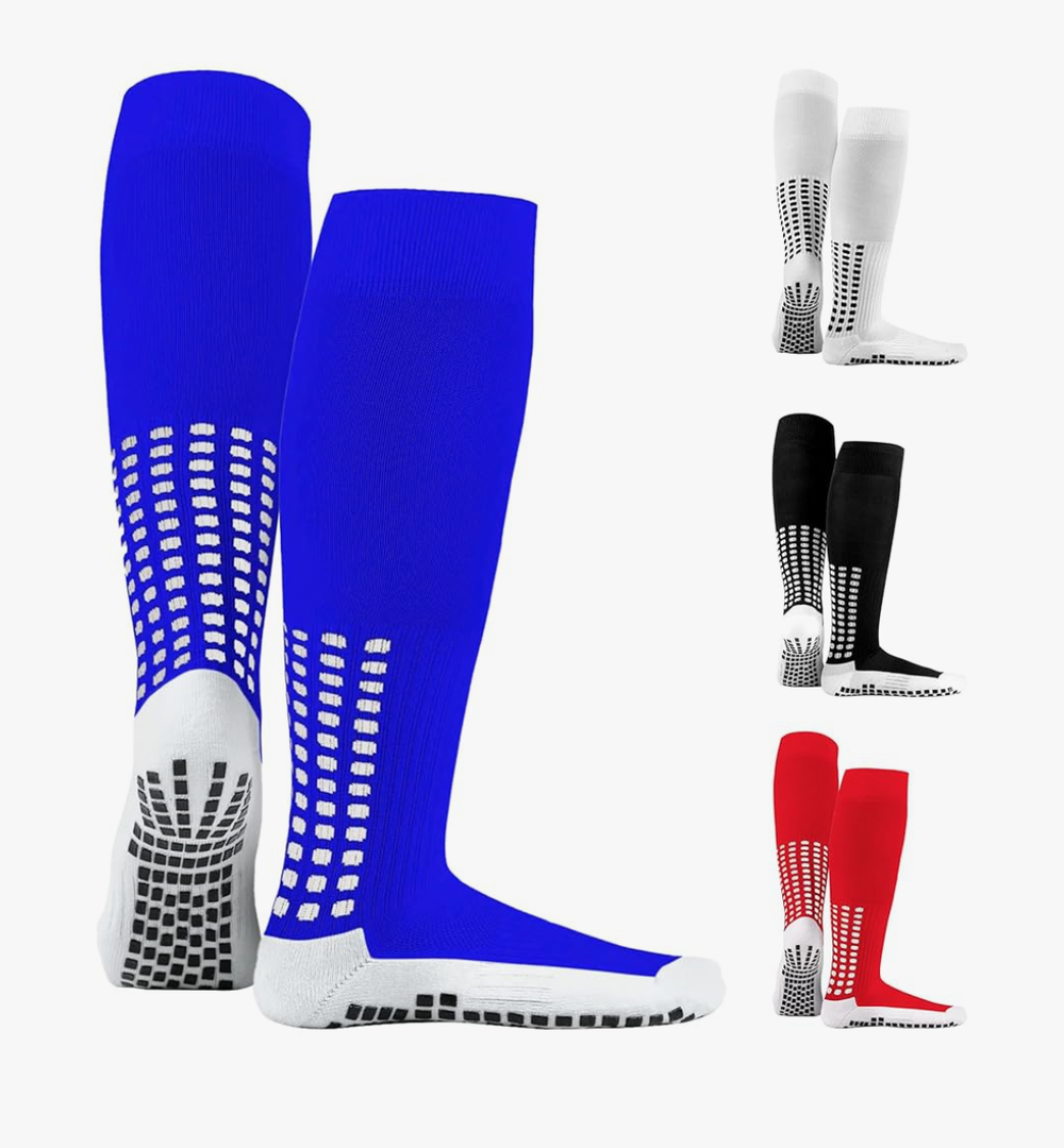 LUX Anti Slip Soccer Knee Socks,Non Slip Football/Basketball/Hockey Sports Grip Socks