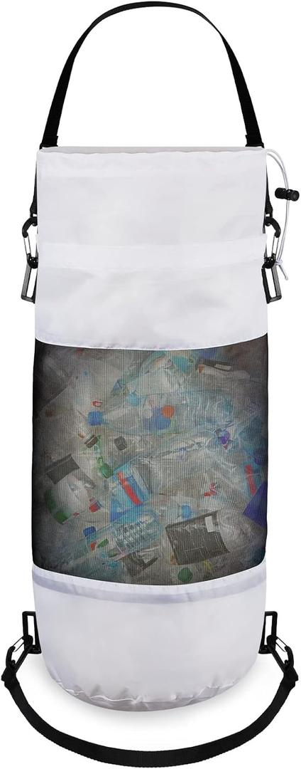 Gersoniel Portable Boat Trash Bags Boat Accessories Container Outdoor Medium Hoop Mesh Trash Bags Reusable Garbage Container Cabin Storage for Men Women Adults Kayak Camper Fishing