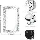 KOHROS Luxury Diamond Bathroom Mirror for Wall 40"x28" Rectangle Wall Mirror Elegant Decorative Mirror Home Decor for Fireplace Bedroom Living Room Entryway Horizontal or Vertical Hanging