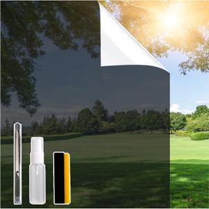 One Way Privacy Window Film Heat Control Sun Blocking See Out Not in Daytime Privacy Tinted Window Film for Home Office Black, 35.4"x 78.7"