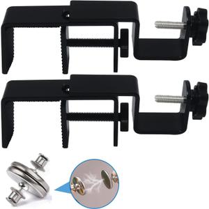 Outside Mounted Blinds Curtain Rod Bracket Attachment, 1.3 - 2 inches Wide Track, Tool-free & Drill-free, with Installation Guide and Curtain magnet buckle, Black-2 Pack US patent application