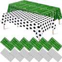 Mixweer 12 Pcs Soccer Party Decorations 54 x 108 Inch Disposable Plastic Touchdown Table Cover for Soccer Birthday Party Decorations