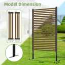 Privacy Screen with Base Feet for Outside,3ft W x 5ft H
Metal Privacy Screen Fence Panels for Outside Decorative Patio Backyard Garden,PE-Coated Steel Pipe and Slats,Dark Brown
