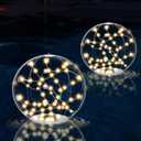 2 Pack Outdoor Solar Pool Lights, 14.5" Floating LED Light Up Balls with Remote, 3000K Warm Glow, Dimmable & Auto On at Dusk, IP68 Waterproof, 3 Modes  Perfect for Garden, Pool, Beach & Party