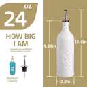 Sweejar Ceramic Olive Oil Dispenser Bottle, 24 Oz Relief Design EVOO Oil and Vinegar Dispensing Bottle with Spout for Kitchen, Set of 1 (Turquoise)