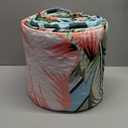 Yogeneg King Quilt Bedding Set, Green Pink Botanical Pattern Sky Blue King/ Cal King Quilt Set, 3 Piece Lightweight Soft Summer Bedspread Coverlet with 2 PIillow Shams, All Season(Sky Blue, 110"x96")