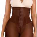 Lover-Beauty Tummy Control Shapewear for Women Strapless Fajas Body Shaper Shorts Butt Lifter Girdle (Brown, XL)