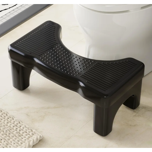 Black Toilet Stool Squat Adult, 7" Squatting Poop Stool for Toilets, Bathroom Foot Rest Stools for Pooping, Potty Toilet Step Stool for Toddlers & Adults, Non-Slip Pads